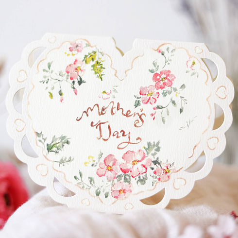 Mothers Day Heart-Shaped Card