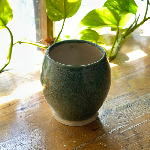 Mini Green Handmade Ceramic Plant Pot 7cm