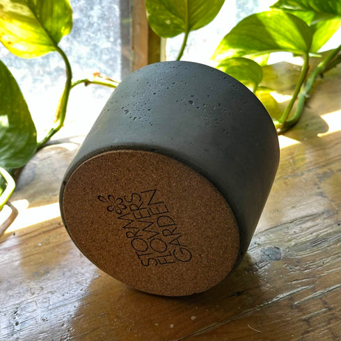 Round Light Grey Concrete Planter 11cm