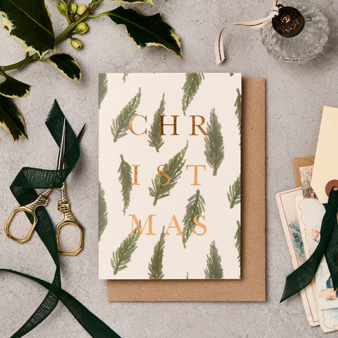 Christmas Fir Tree Greetings Card