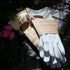 Pink Floral English Leather & Linen Gardening Gloves – Small