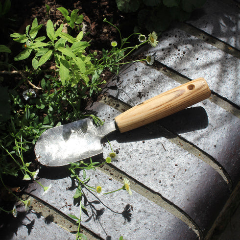 Small Hand Forged Steel Trowel with Ash Handle
