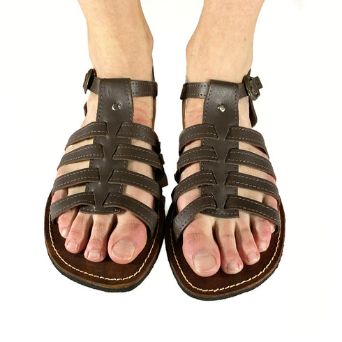 Unisex Leather Fisherman Sandals – Flat with Buckle