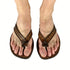 Leather Flip Flops with Flower Design
