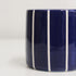 Mini Cobalt Blue Stripe Handmade Ceramic Plant Pot 8cm