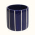 Mini Cobalt Blue Stripe Handmade Ceramic Plant Pot 8cm