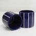 Mini Cobalt Blue Stripe Handmade Ceramic Plant Pot 8cm