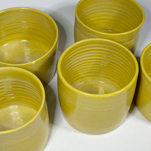 Large Bright Yellow Handmade Ceramic Plant Pot