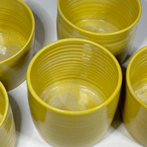 Large Bright Yellow Handmade Ceramic Plant Pot