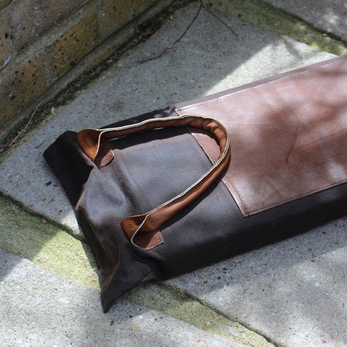 Heritage Waxed Cotton and Brown Leather Gardeners' Kneeler