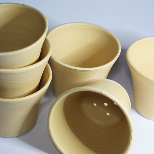 Mini Butter Yellow Handmade Ceramic Plant Pot