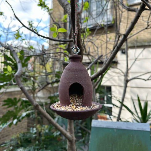 Handmade Ceramic Hanging Bird Feeder
