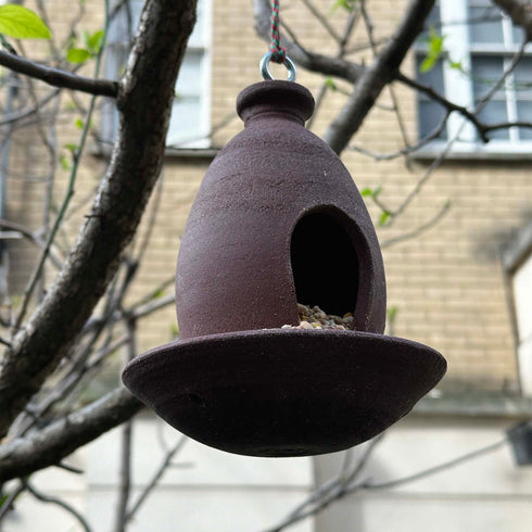 Handmade Ceramic Hanging Bird Feeder