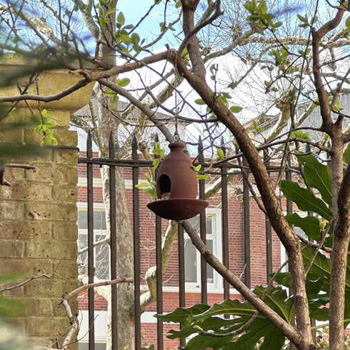 Handmade Ceramic Hanging Bird Feeder