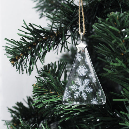 Fused Glass Snowflake Christmas Tree Decoration
