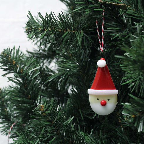 Fused Glass Red Santa Christmas Decoration