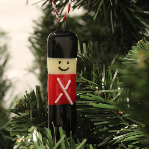 Fused Glass Toy Soldier Christmas Decoration