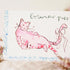 Glamour Puss Pink Cat Greetings Card