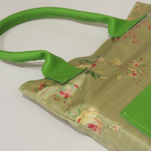 Green Floral PU and Leather Gardeners' Kneeler