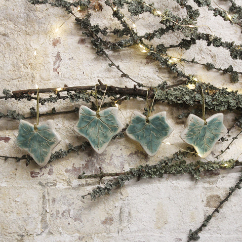 Green Ivy Handmade Ceramic Keepsake Decoration