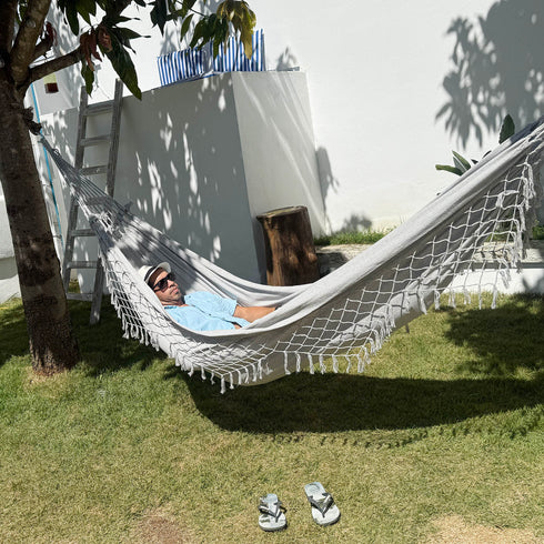 Light Grey Cotton Single Hammock