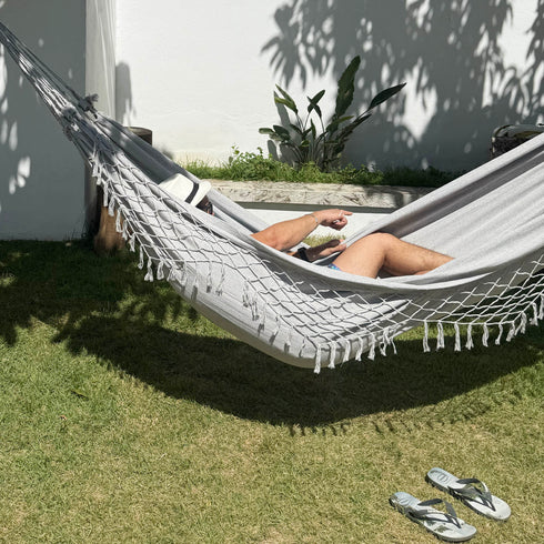 Light Grey Cotton Single Hammock