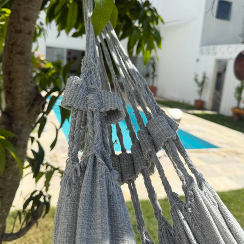 Light Grey Cotton Single Hammock