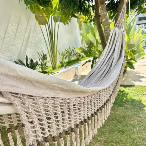 Grey Stripe Cotton Single Hammock
