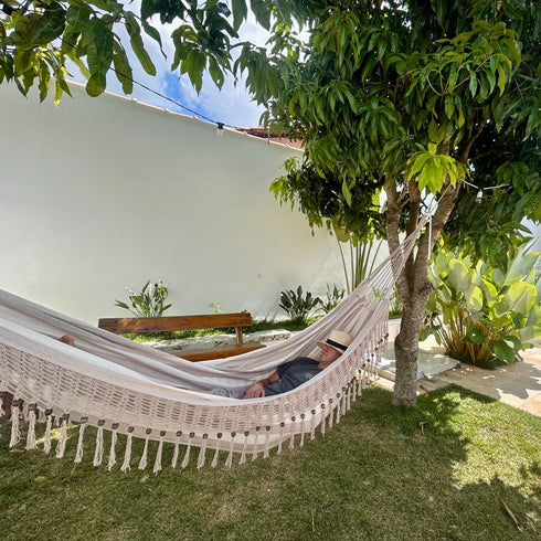 Grey Stripe Cotton Single Hammock