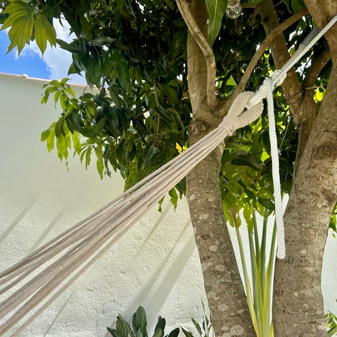 Grey Stripe Cotton Single Hammock