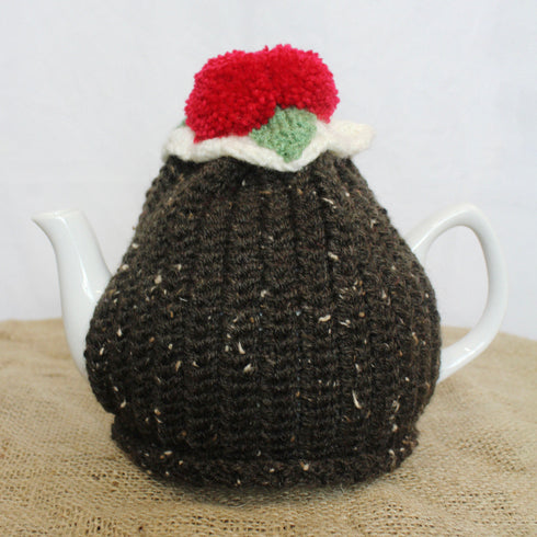 Christmas Pudding Festive Knit Tea Cosy