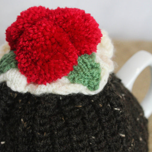 Christmas Pudding Festive Knit Tea Cosy