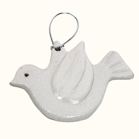 White Dove Handmade Ceramic Hanging Keepsake Decoration