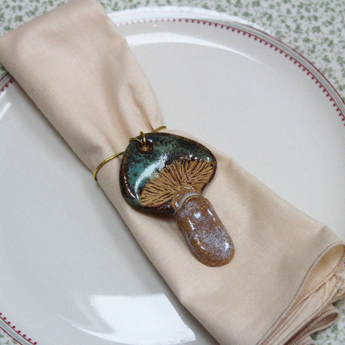 Green Mushroom Ceramic Hanging Decoration