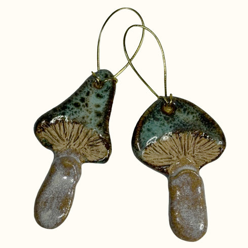 Green Mushroom Ceramic Hanging Decoration