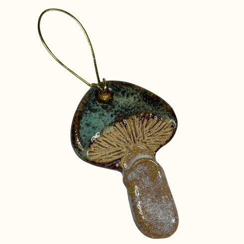Green Mushroom Ceramic Hanging Decoration