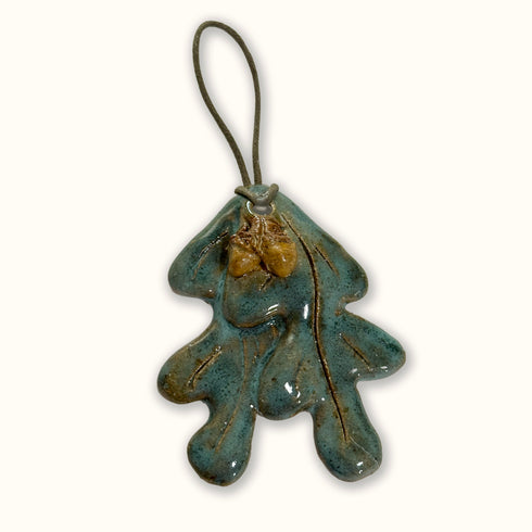 Autumn Oak Leaves Handmade Ceramic Decoration