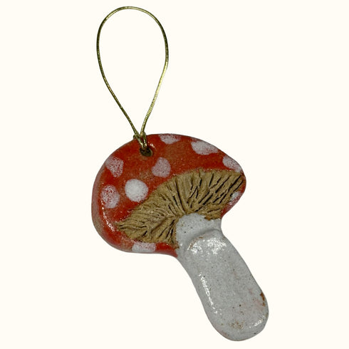 Red Mushroom Ceramic Hanging Decoration