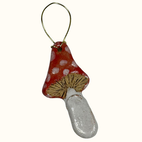 Red Mushroom Ceramic Hanging Decoration