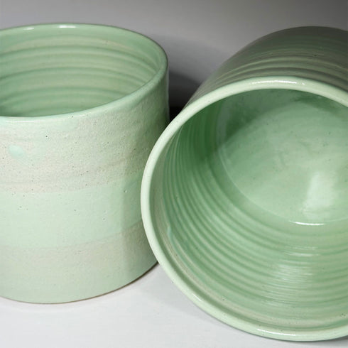 Large Mint Green Handmade Ceramic Plant Pot 12cm