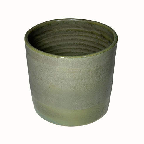Large Moss Green Handmade Ceramic Plant Pot