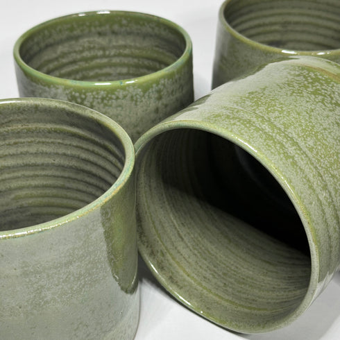 Large Moss Green Handmade Ceramic Plant Pot