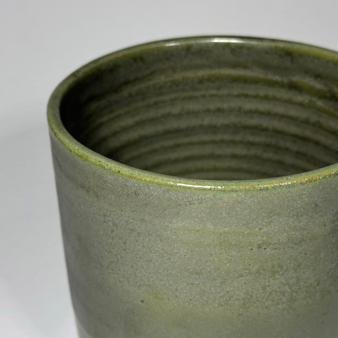Large Moss Green Handmade Ceramic Plant Pot