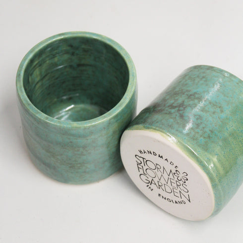 Mini Mineral Green Handmade Ceramic Plant Pot 8cm