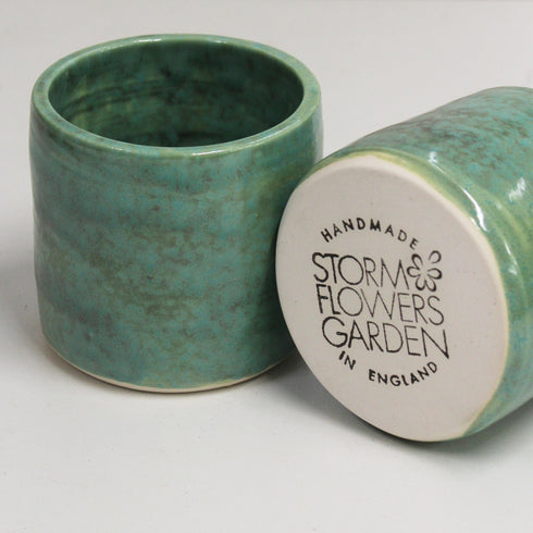 Mini Mineral Green Handmade Ceramic Plant Pot 8cm