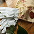 Pink Floral English Leather & Linen Gardening Gloves – Small