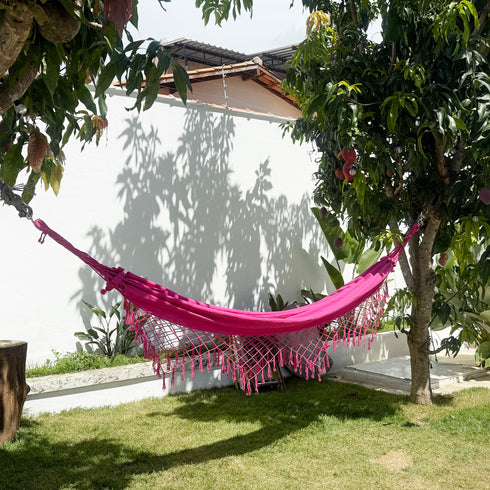 Hot Pink Cotton Single Hammock