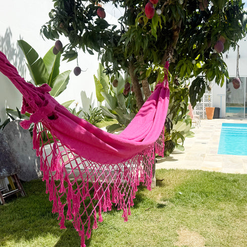 Hot Pink Cotton Single Hammock