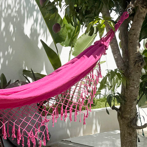 Hot Pink Cotton Single Hammock