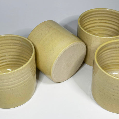 Large Sand Yellow Handmade Ceramic Plant Pot